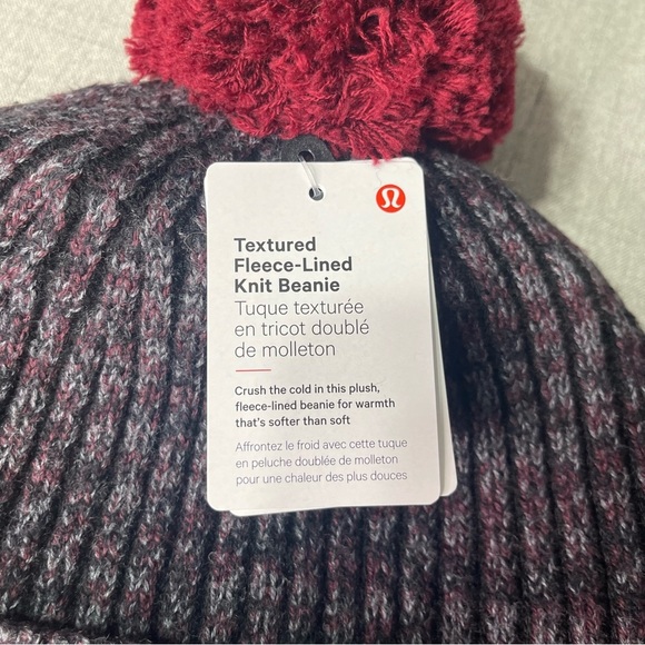 Lululemon Fleece Lined Knit Pom Pom Beanie Winter Hat Nwt main image 4